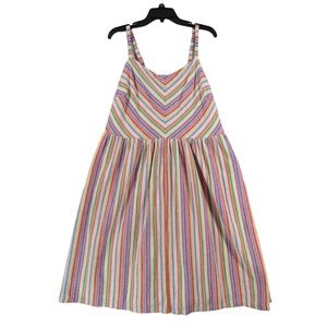 LANE BRYANT Multi Stripe Vibrant Bohemian Flowy Empire Waist Sundress Size 18